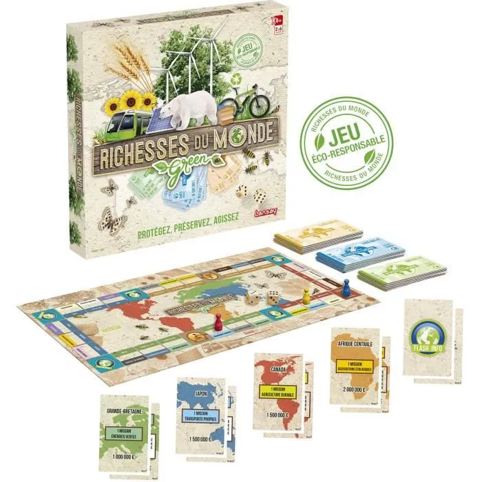 LANSAY - RICHESSES DU MONDE GREEN - Jeu de société - 2 à 6 joueurs - Dès 8 ans-3