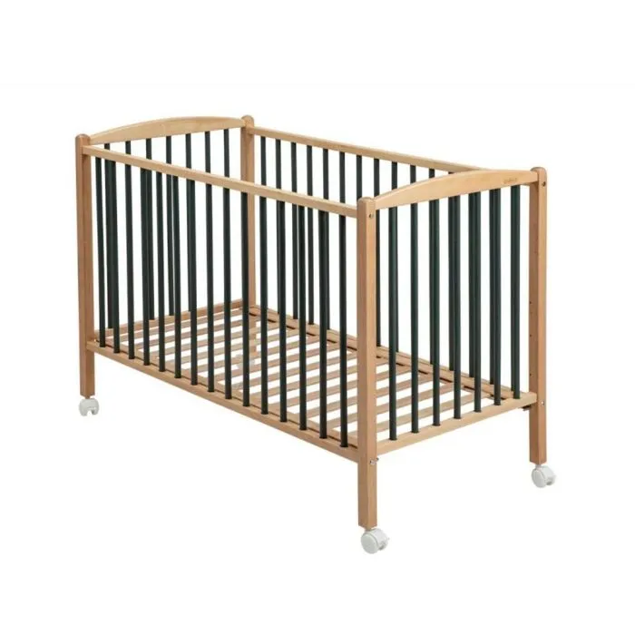Combelle - 152323 - Lit Arthur 60x120 avec roulettes - Hybride Kaki-0