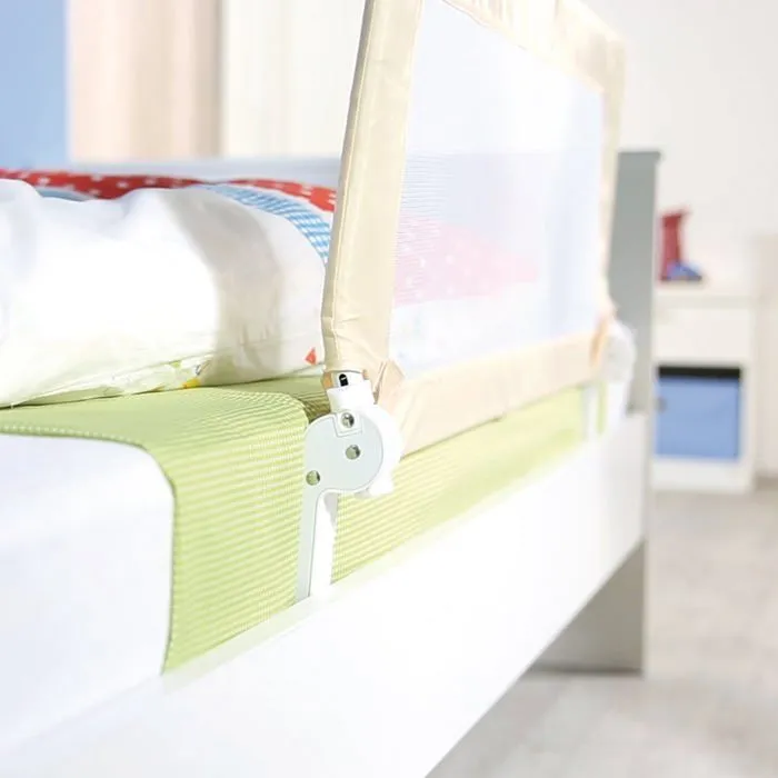 Barrière de Lit Enfant et Bébé ROBA Klipp-Klapp Antichute et Pliable - 100 cm - Beige-4