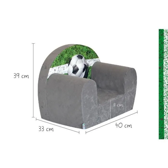 Fauteuil Junior - FORTISLINE - Mini Football - Gris - Pour Enfant de 3 ans et plus-1