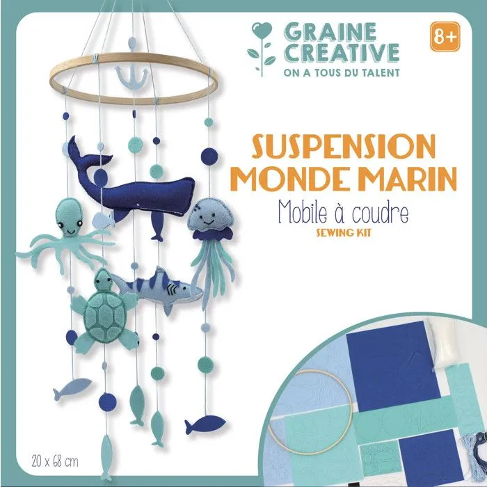 Mobile pour bébé en feutrine à customiser L'océan-0