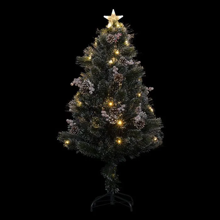 Sapin de Noël 120 cm pommes de pin lumineux Sofia-0