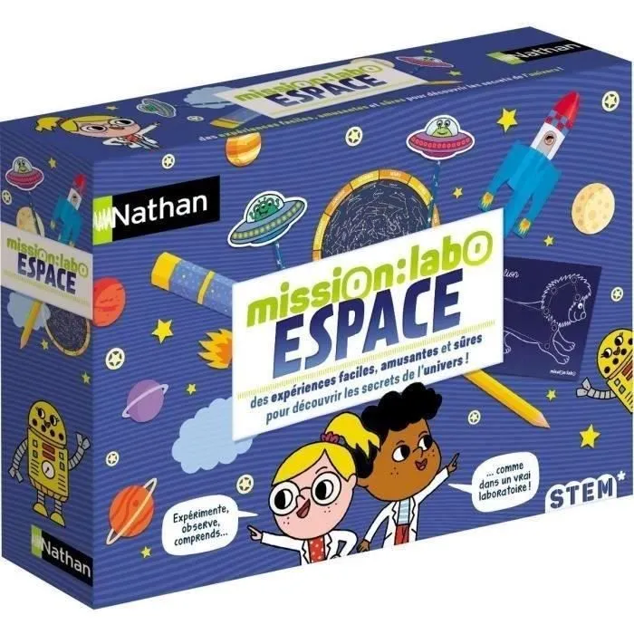 Kit scientifique Nathan Mission Labo Espace - Coffret pour enfants de 6 ans et plus-0