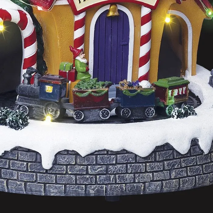 Village de noël animé et lumineux poste du père noël-2