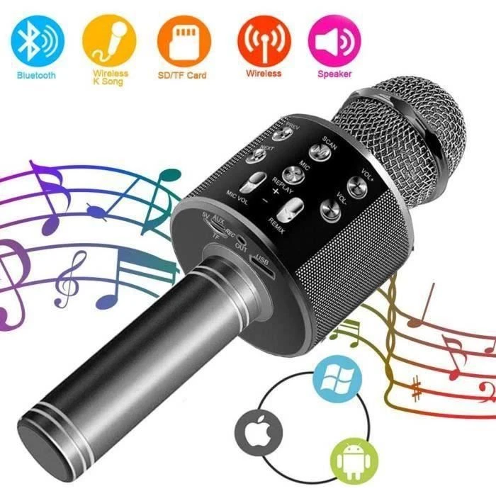 Microphone Karaoke Sans Fil Bluetooth Karaoké - Marque - Modèle