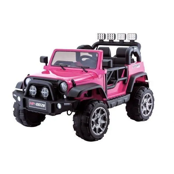 Voiture électrique 2 places 12V Mega Jeep Perfect III Rose - Pack Luxe-0