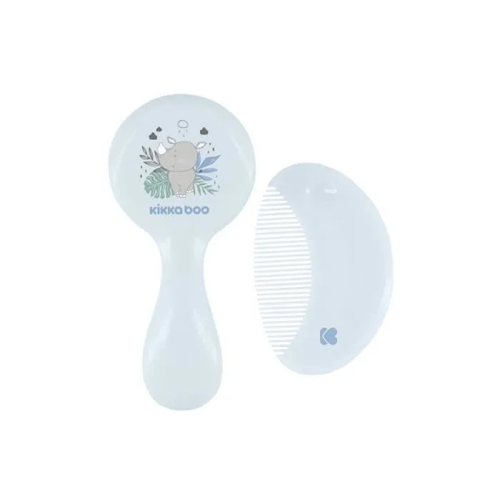 Peigne et brosse à poils naturels Savanna Bleu-1