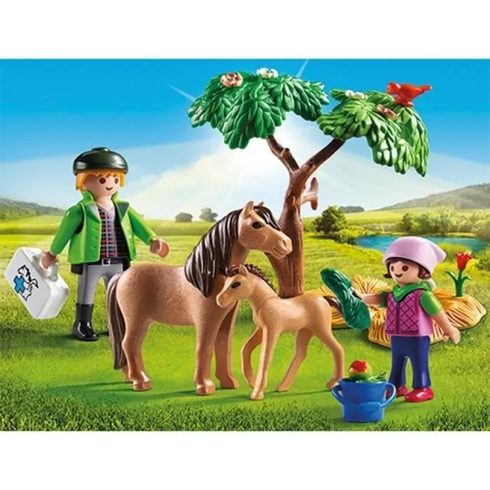 PLAYMOBIL 6949 - Country - Vétérinaire avec Enfant et Poneys - Jouet pour Enfant de 4 Ans et Plus-3