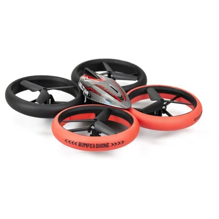 Drone Télécommandé - FLYBOTIC - Bumper Drone Lit - 17 cm - rouge et noir - dès 8 ans-1