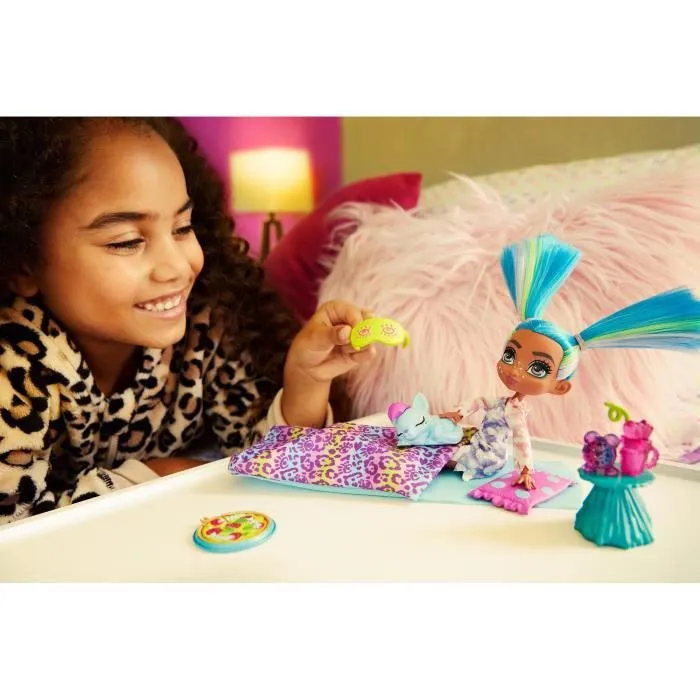 Coffret Pyjama Party Sauvage CAVE CLUB - Mini-poupée Tella articulée en 11 points avec accessoires - Dès 4 ans-2