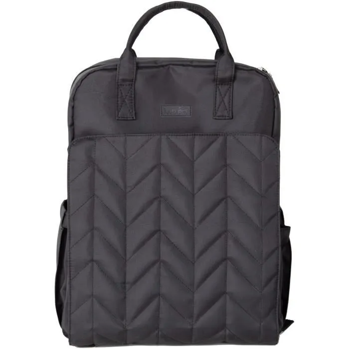 Sac à langer - TINEO- Forme sac à dos - Matelassé - Noir-0