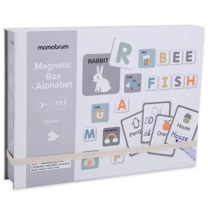 Puzzle magnétique - Mamabrum - MAM49 ABC BOX - Alphabet - 26 cartes - 78 tuiles magnétiques-1