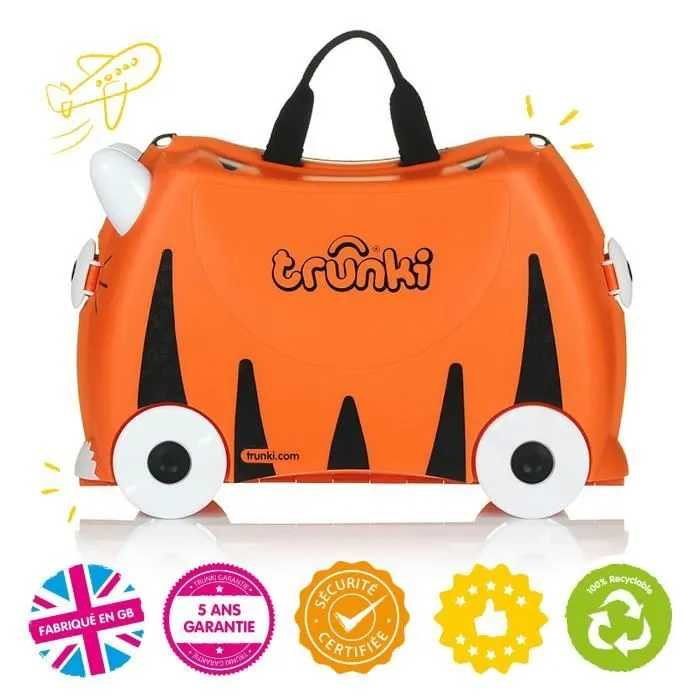 Valise à Roulettes pour Enfants Trunki - Tipu le Tigre - Orange - Rigide - 46x30x21cm-3