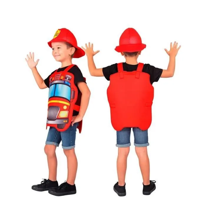 Widmann Déguisement de pompier rouge avec chapeau pour enfant (3-5 ans)-2