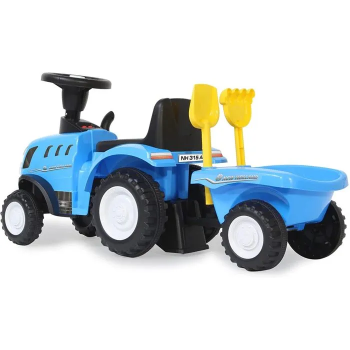 Tracteur New Holland T7 avec remorque, pelle et râteau pour enfant - Jamara Kids-0