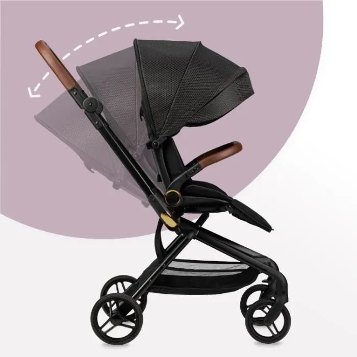 MoMi ADELLE - Poussette bébé Citadine Ultra 360 ° - Légère 7.5 kg - Jusqu'à 22 kg - Noir/Doré-2
