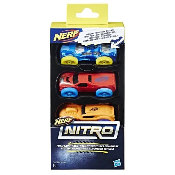 NERF NITRO - Recharges - Orange + Rouge + Bleue-1