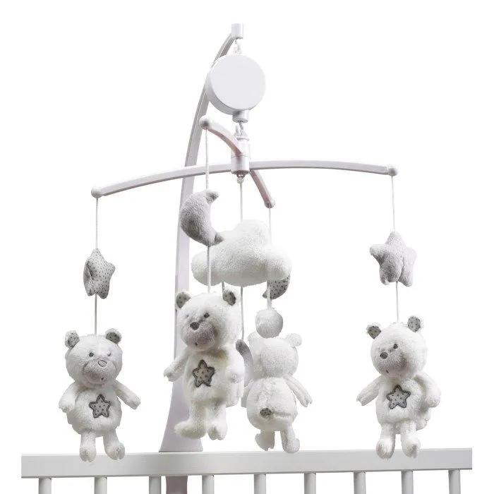 Mobile musical bébé Ours en polyester blanc-0