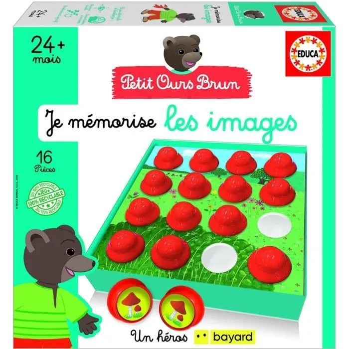 Jeu d'apprentissage - EDUCA - Je Mémorise Les Images - Petit ours brun-0