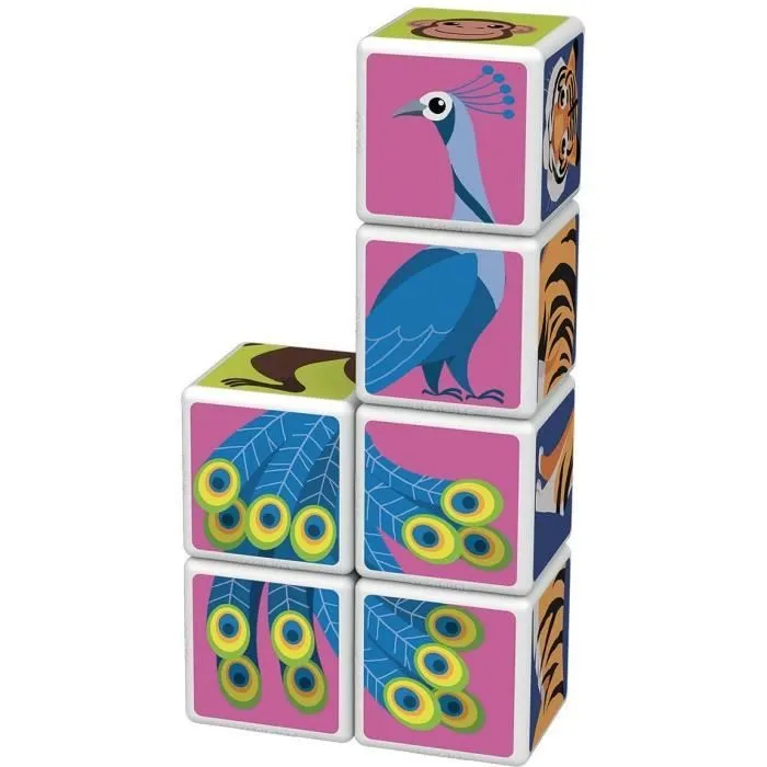 Jouet de construction - GEOMAG - MagiCube Jungle Animals - 12 pièces - Multicolore - A partir de 3 ans-3