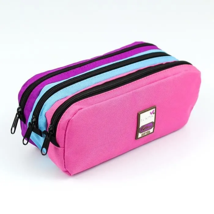 Trousse scolaire - Viquel - TRIZIP - Grande capacité - 3 compartiments - Multicolore-0