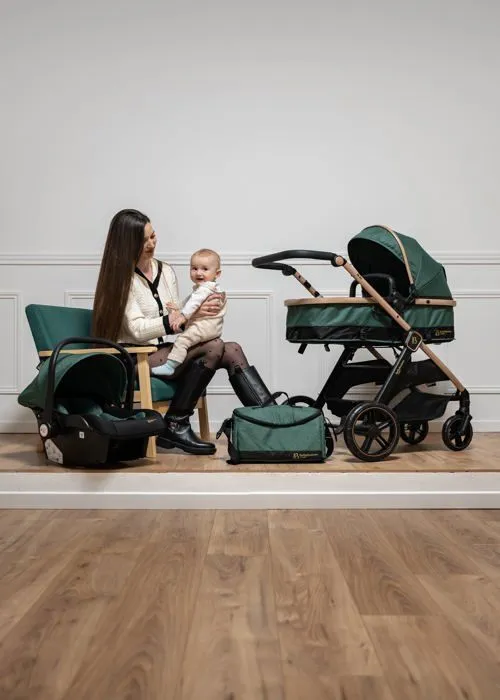 BEBELISSIMO - Poussette combinée trio 3 en 1 - siège auto 0+ IRIS – nacelle – dès la naissance – jusqu’à 22kg  - vert-3