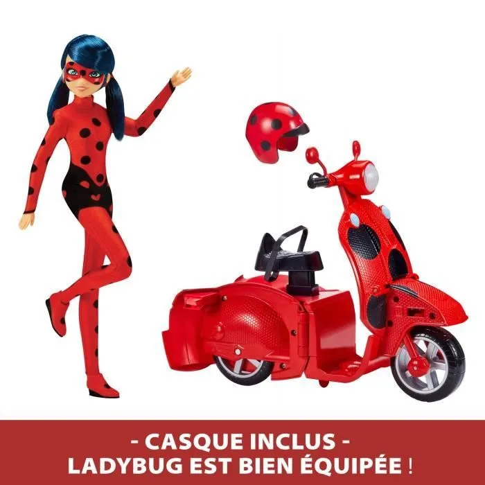 Scooter Miraculous Switch'n go + poupée articulée Ladybug Lucky Charm BANDAI 26 cm - P50668-3