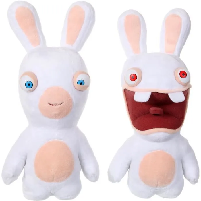 Bebeboutik Gipsy Toys Lapins Cretins Sonores Bouche Ouverte 28 cm Blanc