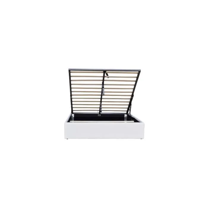 Lit Coffre - Manon - 140x190 cm - 12 Lattes - PVC Simili - Montage facile-2