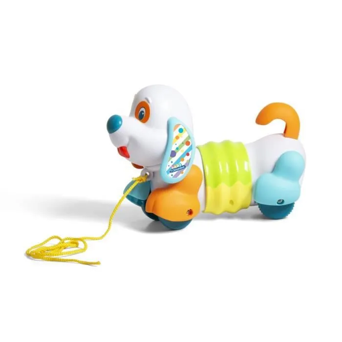 Jouet à tirer Baby Clementoni - Mon chien articulé et sonore pour enfant de 12 mois - Blanc-0