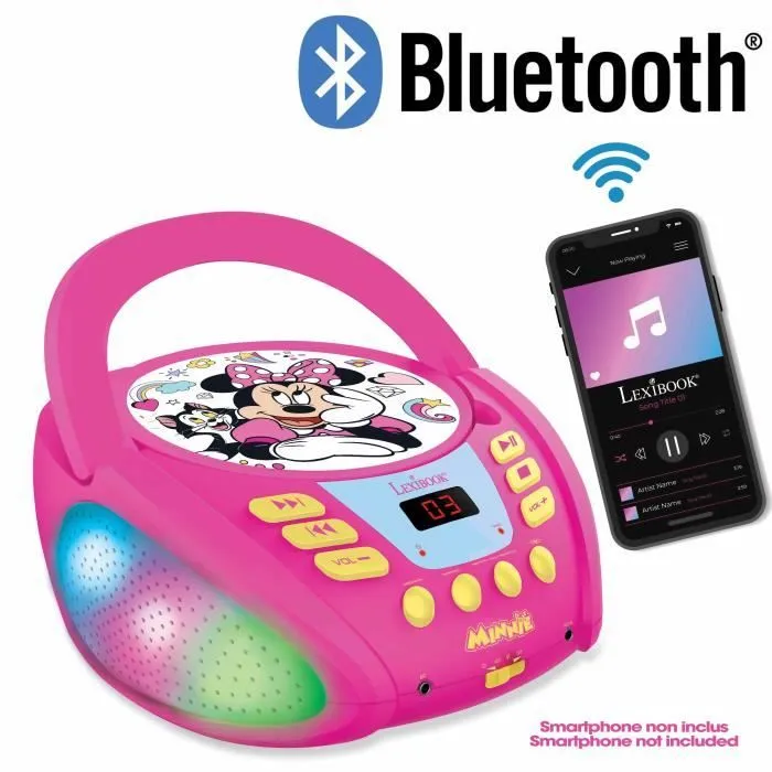 Lecteur CD Bluetooth Minnie - LEXIBOOK - Effets lumineux - Enfant 5 ans et plus-1