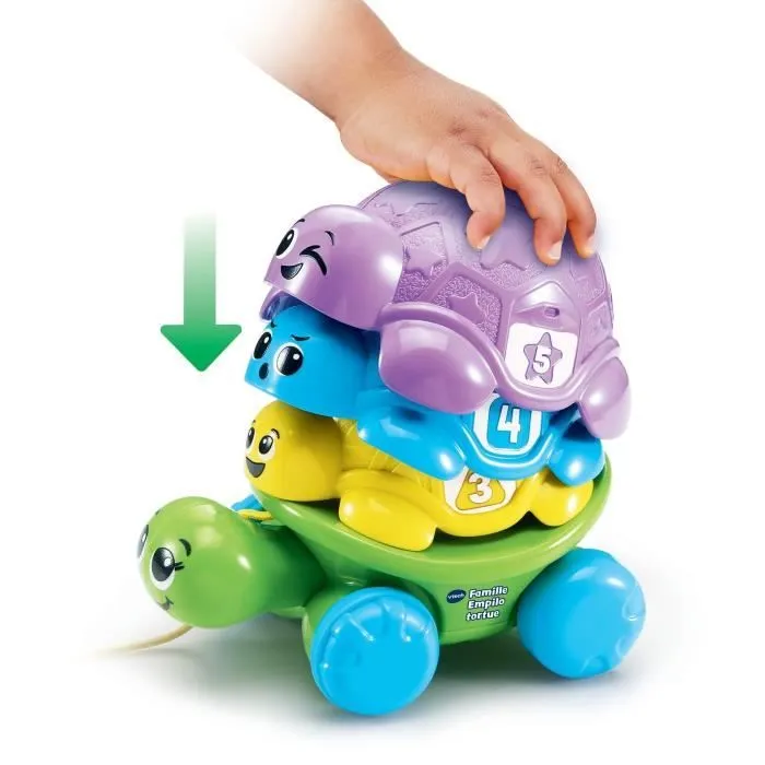 VTECH-FAMILLE EMPILO TORTUE (PLASTIQUE REUTILISE)-1