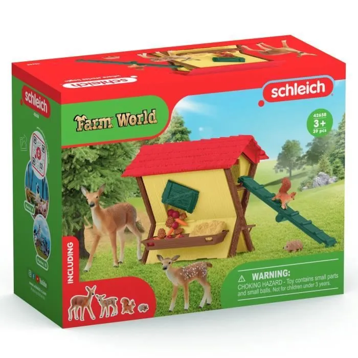Cabane des animaux de la forêt, Coffre schleich 42658 Farm World, pour enfants dès 3 ans-8
