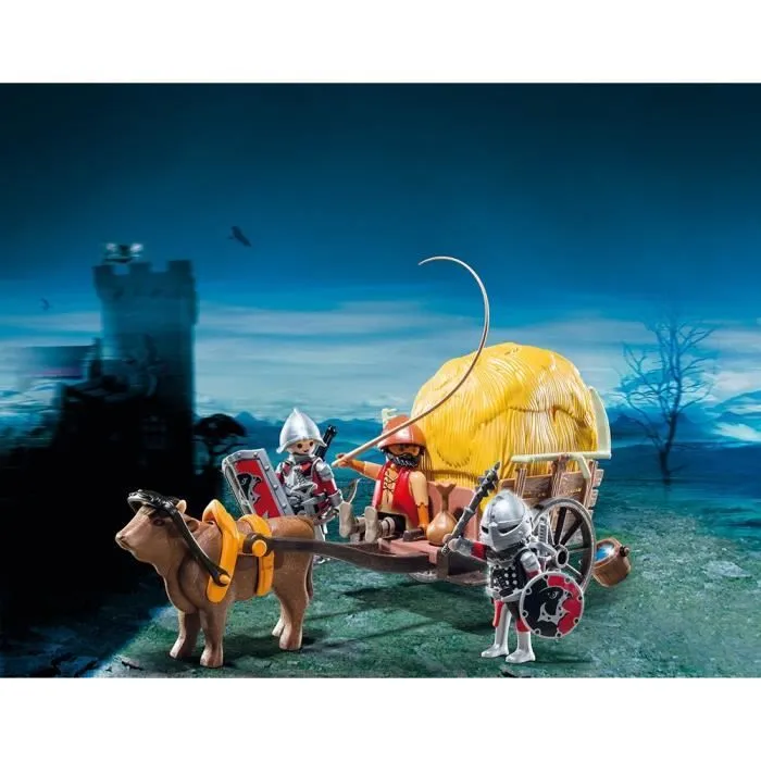 PLAYMOBIL 6005 - Knights - Chevaliers de l'Aigle et Charrette Piégée-1