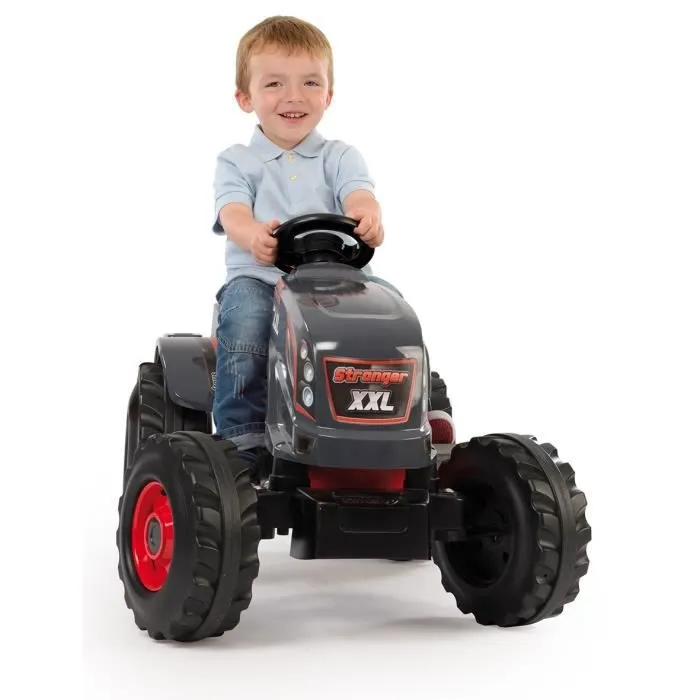 Tracteur à pédales pour enfant - SMOBY Stronger XXL avec remorque - Siège réglable et klaxon intégré-2