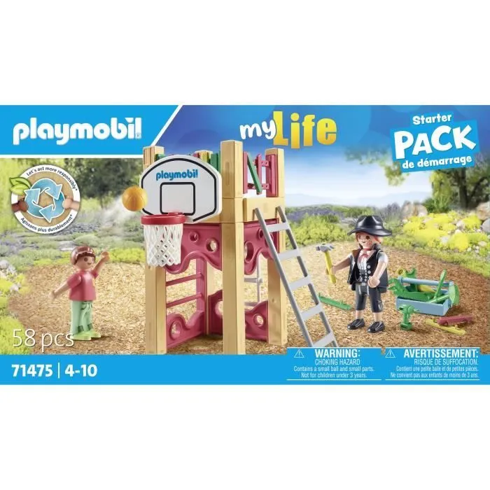 PLAYMOBIL 71475 Charpentier avec tourelle de jeu - My Life - 58 pièces - Jeu de rôle créatif-4