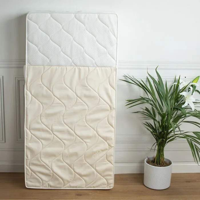 Matelas bébé Anti-reflux en coton bio Made in France Écru 60x120-1