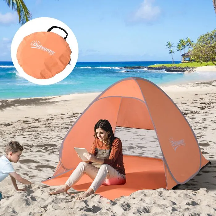 Outsunny - tente - Tissus - 200x150x119cm - Orange-2