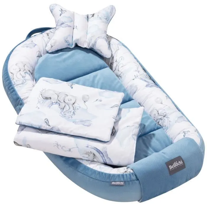 Bellochi Kit Nids Bébé 6 Pièces - Reducteur de Lit Bebe une Couverture de Bebe Cale Tete Bébé un Oreiller Plat – Habarigani JAMBO-0