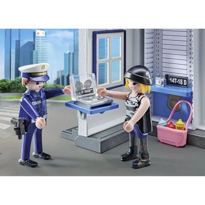 PLAYMOBIL 71733 Salle d'interrogatoire police, relevé d'empreintes, Action Heroes, Les policiers, 38 pièces, Dès 4 ans-3