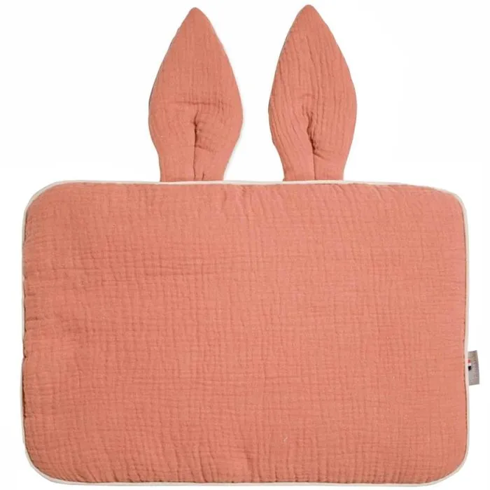 Oreiller plat lapin en gaze de coton - SEVIRA KIDS - Jeanne Terracotta TU - Bébé - Nomade - 25x35 cm-3