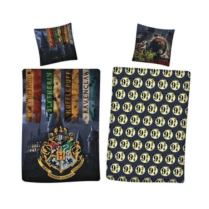 Parure de lit - Harry Potter - Poudlard - 140x200 cm - 100% coton - Oeko Tex-0