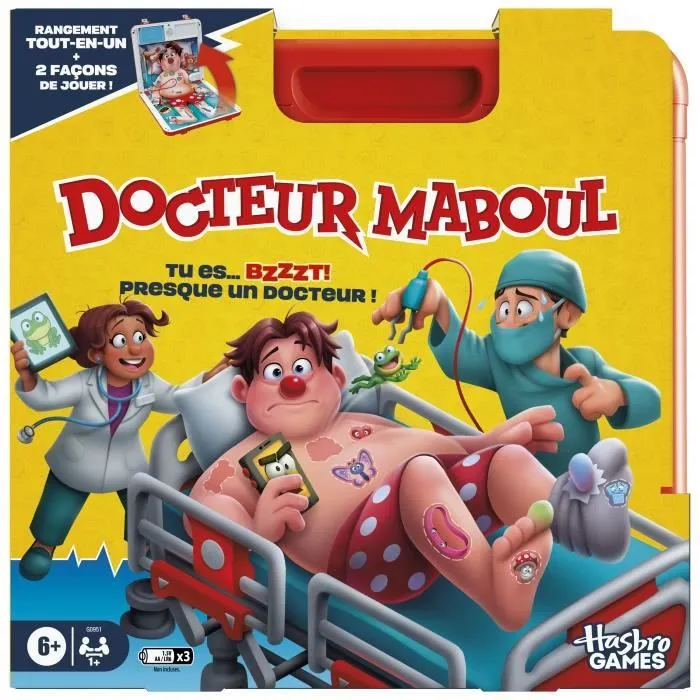 Docteur Maboul, jeu de plateau électronique avec mallette de transport tout-en-un, 2 façons de jouer, 1 joueur et plus, 10 minutes,-0