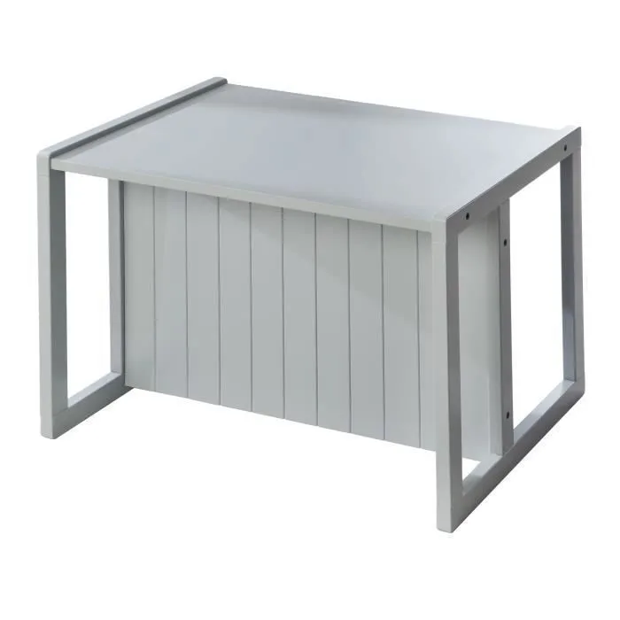 ROBA Banquette Enfant Réglable à 2 Hauteurs d'Assise - Convertible en Table - Style Campagne - Gris-2