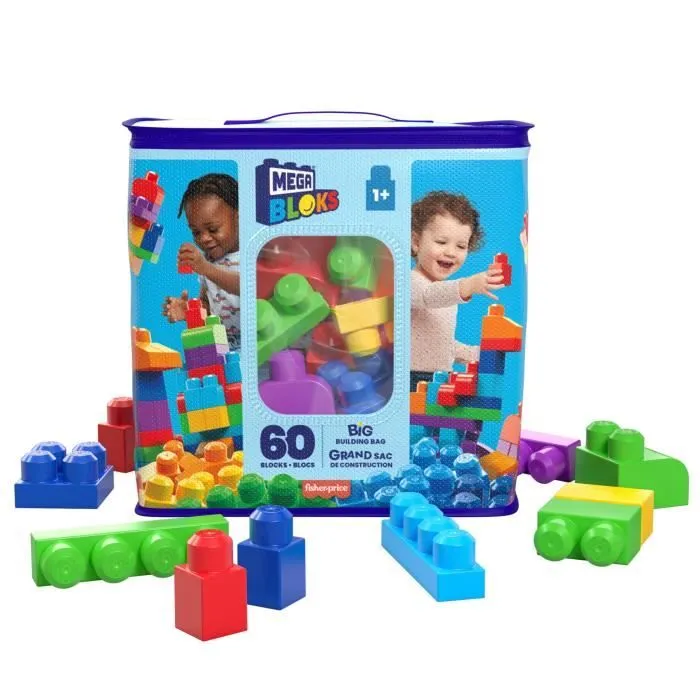 Mega Bloks - Sac Medium Classique 60 briques - Briques de construction - 12 mois et + DCH55-0