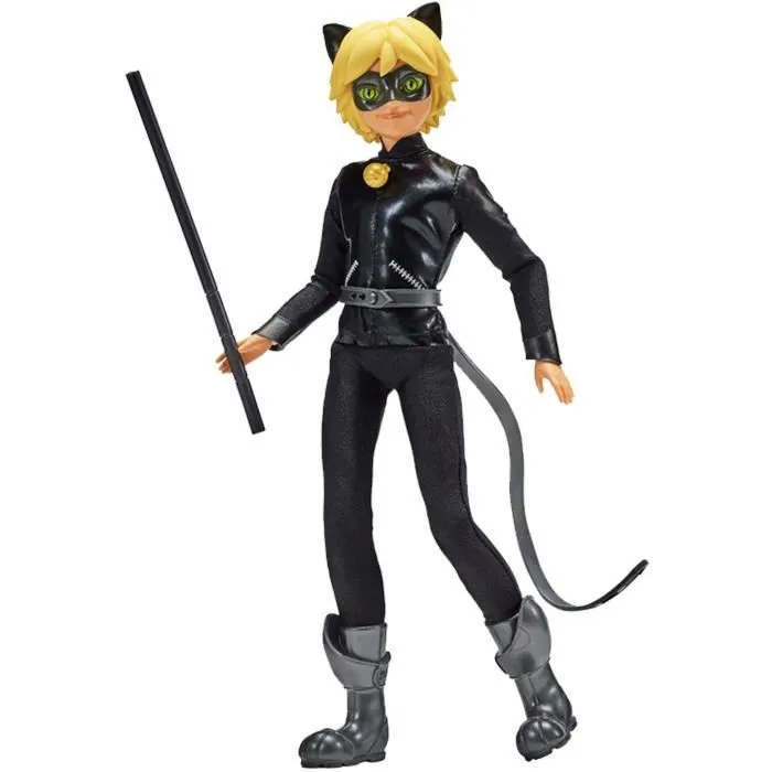 Poupée Miraculous Ladybug et Chat noir - Bandai - Chat Noir Adrien - Poupée mannequin articulée 26 cm-0