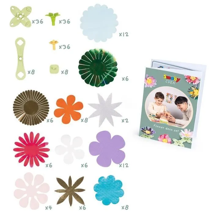 Smoby - Loisirs créatif - Set de création fleurs objets décoratifs - 200 accessoires - Fabriqué en France-2