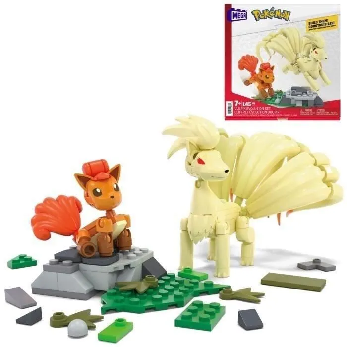 MEGA-Pokémon-Évolution Goupix-Coffret de 2 figurines et 145 pièces HTH79-0