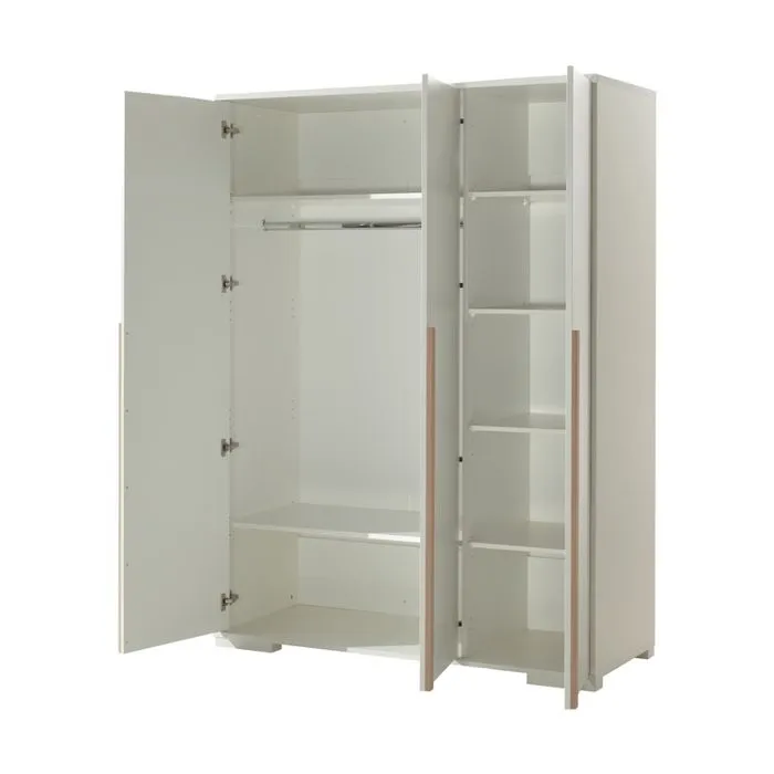 LONDON Armoire 3 Portes Blanc-0