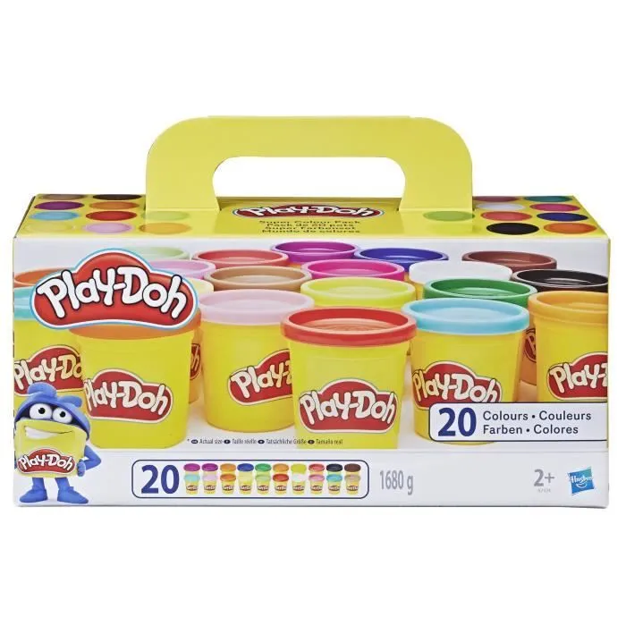 Play-Doh 20 Pots Pâte à modeler, Super couleurs, 84 g chacun-1